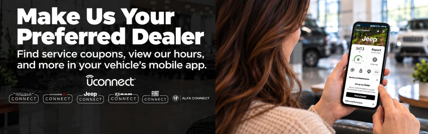 uconnect® make us your preferred dealer | Camp County Chrysler Dodge Jeep Ram in Pittsburg TX