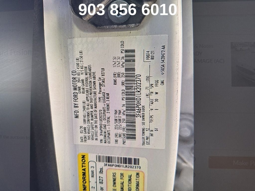 2020 Ford Fusion SE