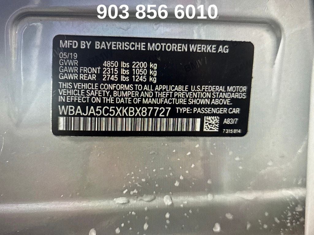 2019 BMW 5 Series 530i